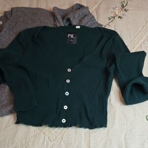 PAC Sun  Green Ribbed Shirt